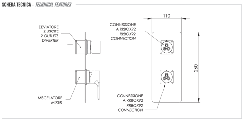 Смеситель для душа Remer Energy EY92KBNO встраиваемый в стену черный - фото 2