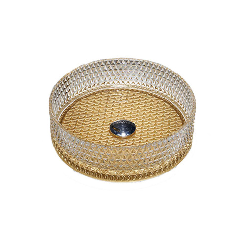 Раковина стеклянная Vincea VBS-5GL04 40х40 накладная цвет прозрачный/золото без отверстий под смеситель - фото 2