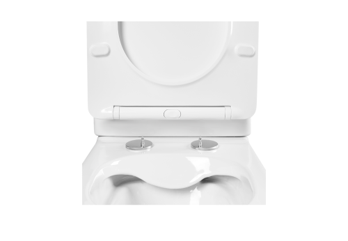 Унитаз приставной Aquatek ЛИБРА NEW AQ1908N-00 белый с сиденьем микролифт безободковый душевой смыв - фото 2