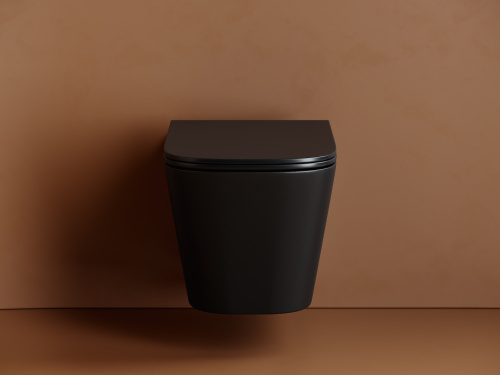 Унитаз подвесной Ceramica Nova UNION CN4009TMB черный матовый с сиденьем микролифт безободковый смыв торнадо - фото 3