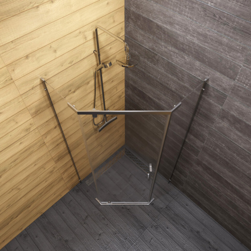 Душевой уголок Тритон Дека-Хром Щ0000056789 100х100 стекло прозрачное профиль хром без поддона - фото 2