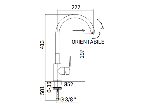 Смеситель для кухни Mamoli Programma Cucina 7249M0000001 на столешницу хром - фото 3