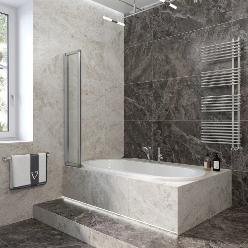 Душевая шторка на ванну Veconi Palau PL74R-120-01-19C4 120х150 стекло прозрачное профиль хром ориентация правая - фото 2