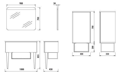 Шкаф Creavit Zeon ZE2070.00.MM 40х35х90 подвесной цвет синий - фото 2