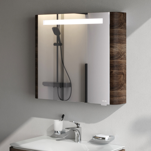 Зеркало-шкаф Am.Pm Sensation M30MCR0801NF 80х15х70 подвесной цвет орех - фото 4