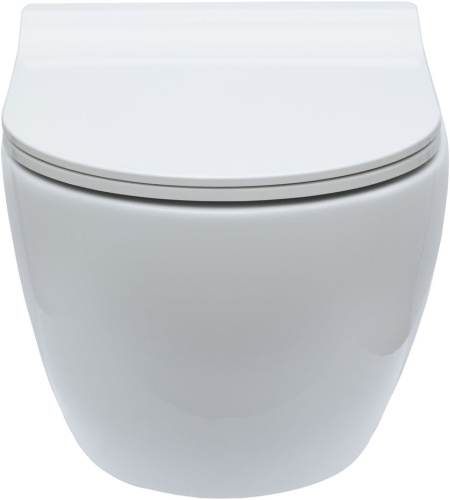 Чаша унитаза подвесная Logan L5W CITY 019100-w-01 цвет белый без сиденья безободковая каскадный смыв - фото 4