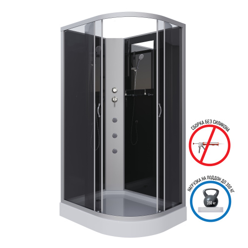 Душевая кабина Niagara Classic 35121433LBKG 120х80 асимметричная без крыши ориентация левая - фото 2