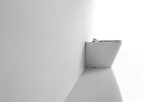 Унитаз приставной CeramaLux 3178 белый глянцевый с сиденьем микролифт безободковый каскадный смыв - фото 3