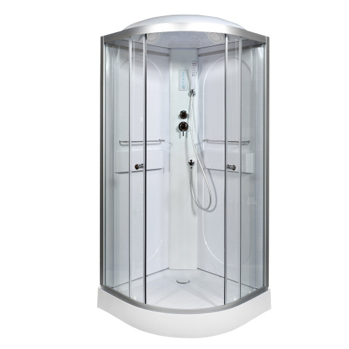 Душевая кабина AvaCan L608LED 80х80 четверть круга с крышей ориентация универсальная - фото 2