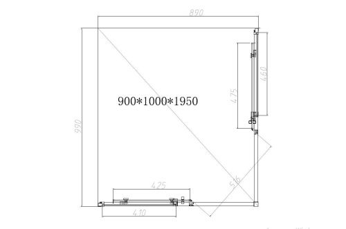 Душевой уголок Vincea Slim-N VSS-4SN9010CLG 100х90 стекло прозрачное профиль золото без поддона - фото 5