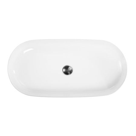 Раковина из сантехнического фаянса BelBagno BB1349 80х40 накладная цвет белый без отверстий под смеситель