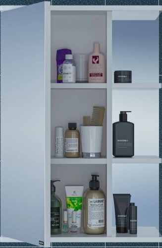 Зеркало-шкаф СанТа Ника 101084 50х17х70 подвесной цвет белый - фото 2