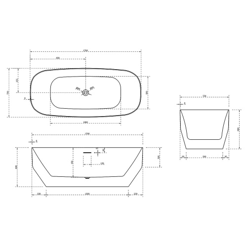 Ванна акриловая Vincea VBT-630 170х75 отдельностоящая овальная - фото 4