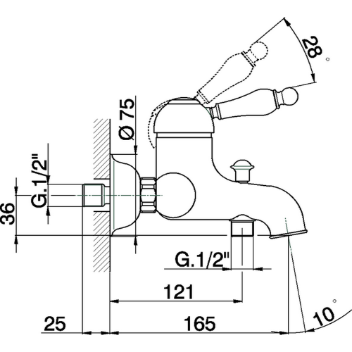 Смеситель для ванны Cisal Arcana Empress EM00013021 настенный хром - фото 2