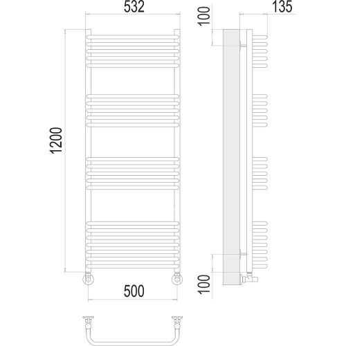 Полотенцесушитель Terminus 4670078529817 53х120 водяной хром - фото 3