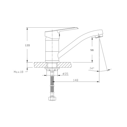Смеситель для кухни Rush Victoria VI7135-26 на мойку хром - фото 2