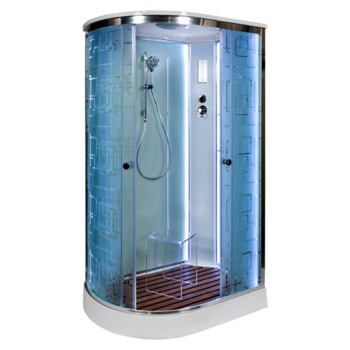 Душевая кабина AvaCan EM1511RLED 110х80 четверть круга с крышей ориентация универсальная - фото 3