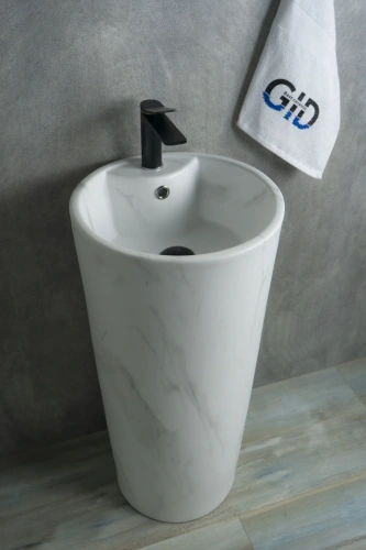 Раковина керамическая Gid Autonomo 81111 40х40 напольная цвет многоцветный 1 отверстие под смеситель - фото 4