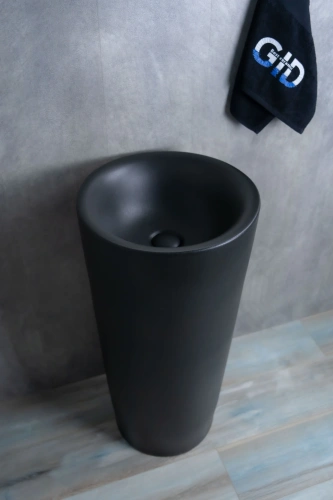 Раковина керамическая Gid Autonomo 81110 40х40 напольная цвет черный без отверстий под смеситель - фото 2