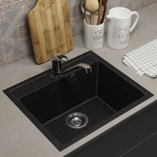 Кухонная мойка Uperwood ECON UPD-408 4910201234 50х40 цвет черный поверхность матовая - фото 2