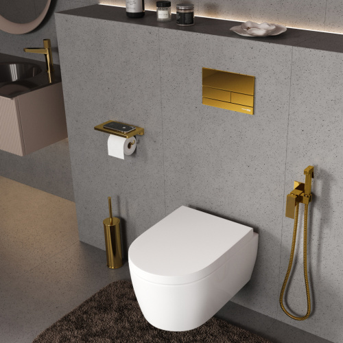 Клавиша смыва механическая Wasserkraft PG04 цвет золото глянцевое - фото 3