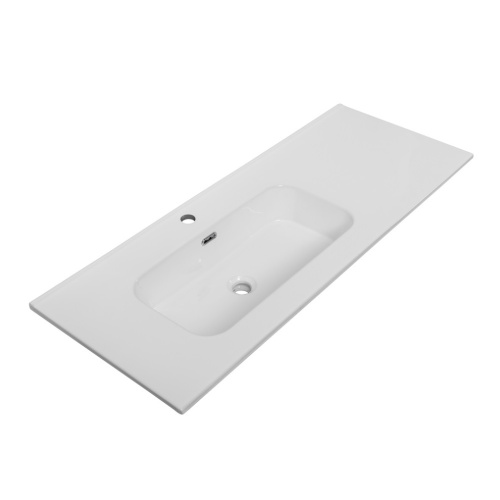 Раковина керамическая Cezares DUET CZR-8095-120-L 121х46 подвесная цвет белый глянцевый 1 отверстие под смеситель - фото 2