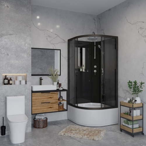 Душевая кабина Niagara Classic 65081434BKT 90х90 четверть круга без крыши ориентация универсальная - фото 3