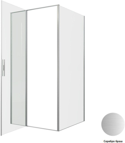 Душевой уголок Allen Brau Priority 3.31029.BA + 3.31047.BA 100х100 стекло прозрачное профиль серебро брашированное без поддона - фото 4