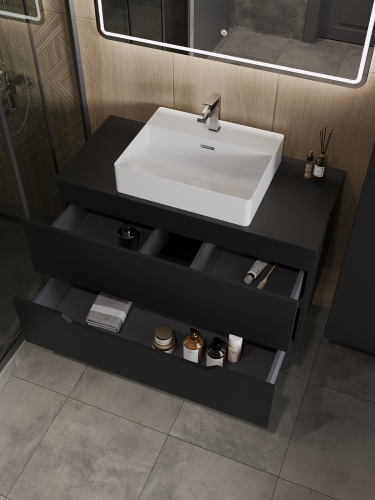 Тумба с раковиной Orange Line Li-100TubMDF+B04-500W 101х46х66 - фото 4