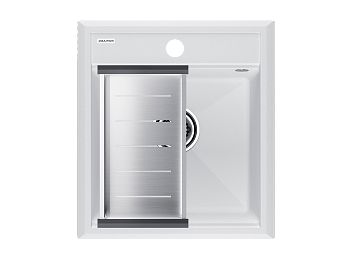 Кухонная мойка + коландер Paulmark PM114651-WH+A375-BS 46х51 цвет белый