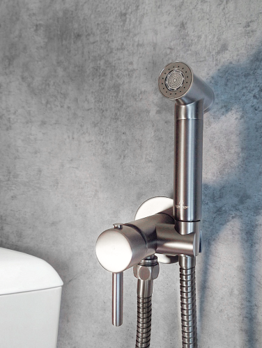 Гигиенический душ со смесителем AltroBagno Modern AltroBagnoModern060126Ni никель - фото 3