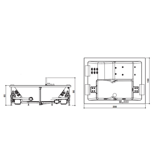 Ванна акриловая гидромассажная Jacuzzi Sharp SHA401E0A00 200х150 отдельностоящая прямоугольная - фото 2