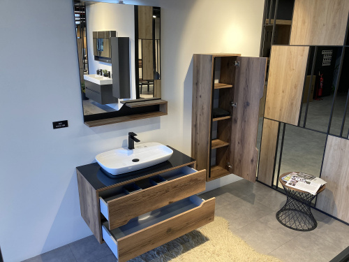 Шкаф-пенал Orka Galia 3000856 40х30х138 подвесной цвет коричневый - фото 4