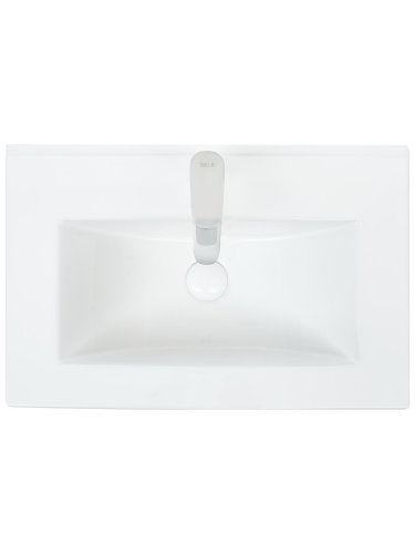 Раковина из санфаянса WeltWasser WW SK 40 см 10000005583 встраиваемая цвет белый глянцевый 1 отверстие под смеситель - фото 3