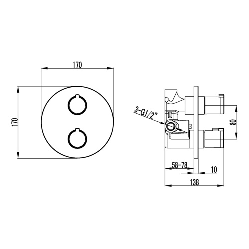 Смеситель для ванны и душа LeMark Yeti LM7823C встраиваемый в стену хром с термостатом - фото 2
