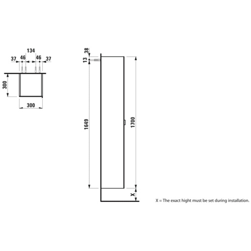 Шкаф-пенал Laufen Space 4.1090.1.160.103.1 30х30х170 цвет дерево - фото 2