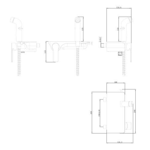 Гигиенический душ со смесителем LeMark Solo LM7168CW белый/хром - фото 2