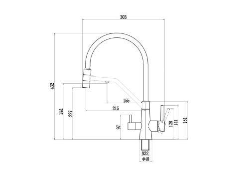 Смеситель для кухни Fmark FS1462-H01 на мойку черный - фото 2