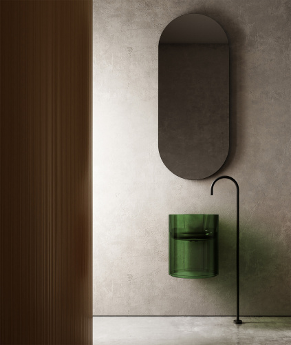 Раковина из полиэфирной смолы Abber KRISTALL AT2704Emerald 42х42 подвесная цвет зеленый без отверстий под смеситель - фото 2