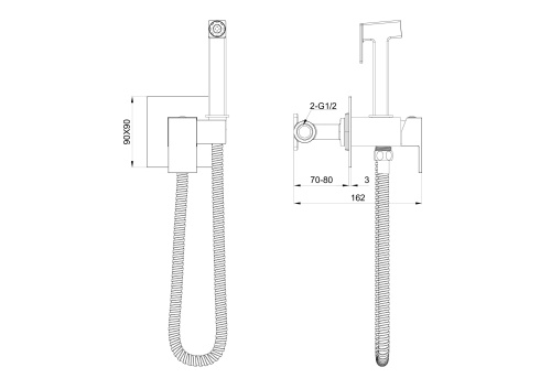 Смеситель для ванны и душа Wonzon & Woghand WW-88829903-BN встраиваемый в стену никель - фото 2