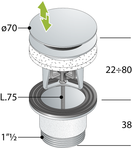 Донный клапан OMP Tea  8334.060.6.XD - фото 3
