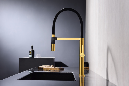 Смеситель для кухни Paulmark LEADER Le214101-BG на раковину брашированное золото - фото 2