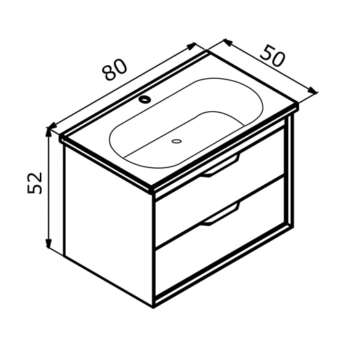 Тумба с раковиной Orka Clay 5004383 80х50х52 цвет коричневый - фото 3