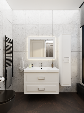 Тумба с раковиной La Fenice Cubo TWIN NFNC-01-CUB-B-100-2-3-100 100х50 подвесная цвет белый