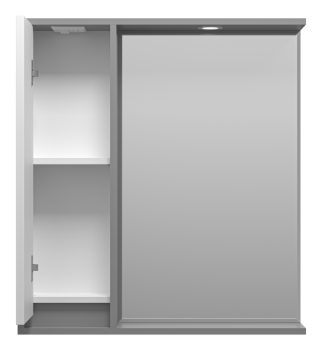 Зеркало-шкаф Brevita Balaton BAL-04075-01-01Л 73х14х80 подвесной цвет белый/серый - фото 3