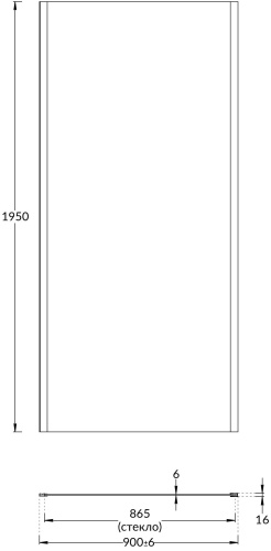 Душевая боковая панель Kerama Marazzi VETRO VE.90.FP.CR 90x195 стекло прозрачное профиль хром - фото 2