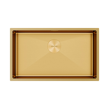 Кухонная мойка Paulmark NEXT 74 UNI PM217444-BG 74х44 цвет брашированное золото поверхность матовая