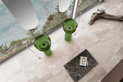 Раковина из полиэфирной смолы Abber KRISTALL AT2702Emerald-H 45х45 напольная цвет зеленый без отверстий под смеситель - фото 3