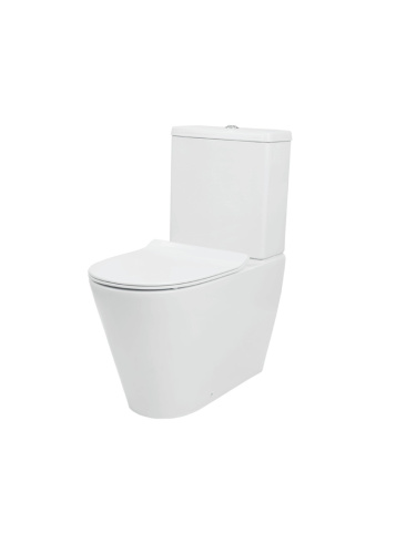 Унитаз напольный с бачком Creo Сeramique CREO COMBO CR1002R белый безободковый с сиденьем с микролифт каскадный смыв - фото 2