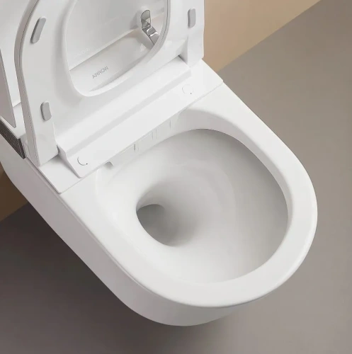 Унитаз-биде подвесной Arrow AKH1051H белый с сиденьем микролифт безободковый каскадный смыв - фото 5